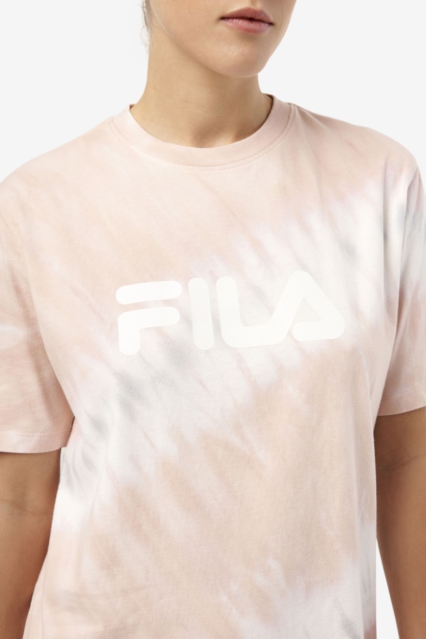 Gardênia/branco/bloco Belga Alivia Tie Dye Tee Fila
