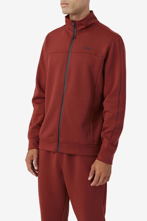 Gonal Jaqueta Com Zíper Marrom Avermelhado/preto Fila