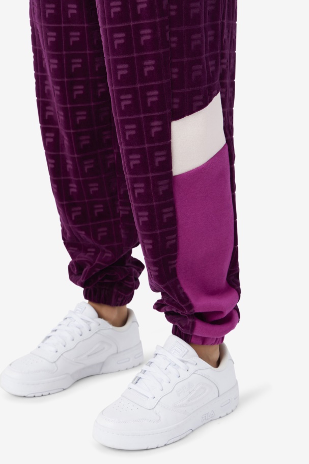 Helen Velour Jogger Uva Vinho/rouge/potpourri Fila