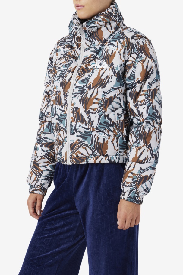 Jaqueta Cachecol Cropped Com Estampa De Girafa Fila Loretta