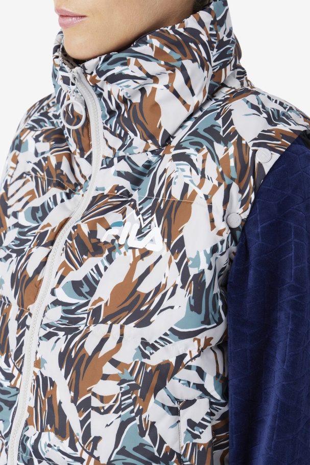 Jaqueta Cachecol Cropped Com Estampa De Girafa Fila Loretta