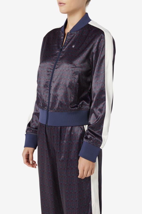 Jaqueta De Cetim Fila Farah Pavão/tofu