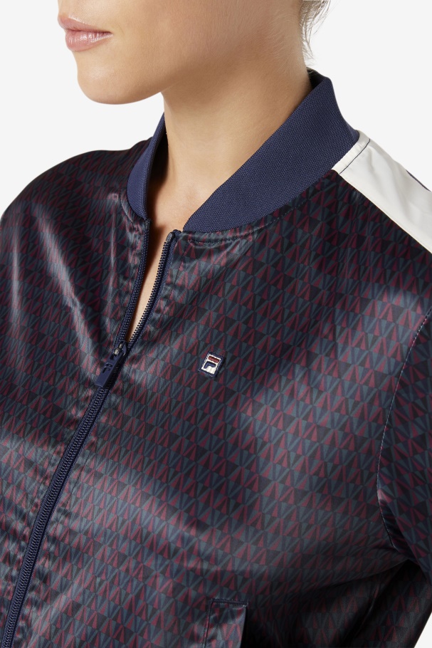 Jaqueta De Cetim Fila Farah Pavão/tofu