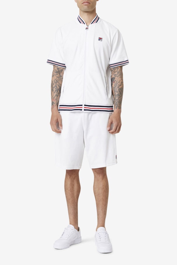 Jaqueta De Veludo Branco/marinho Estudio Fila