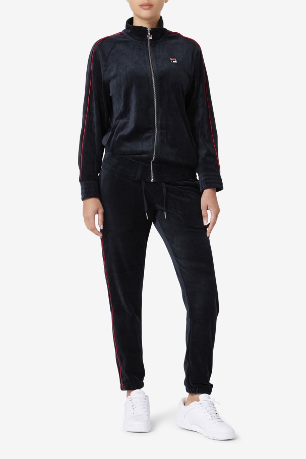 Jaqueta De Veludo Deverall Fila Preto/vermelho/verde Floresta