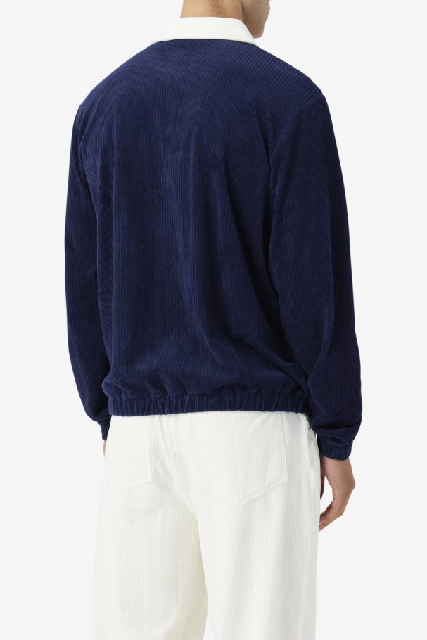 Jaqueta De Veludo Fila Gerard Marinho/garça/vermelho