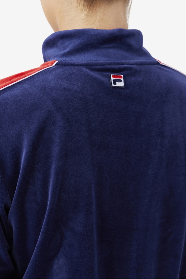 Jaqueta De Veludo Fila Marinho/branco/vermelho Valery