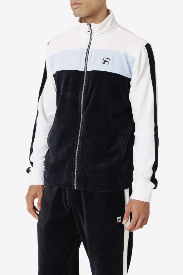 Jaqueta De Veludo Preto/branco/skyway Brice Fila