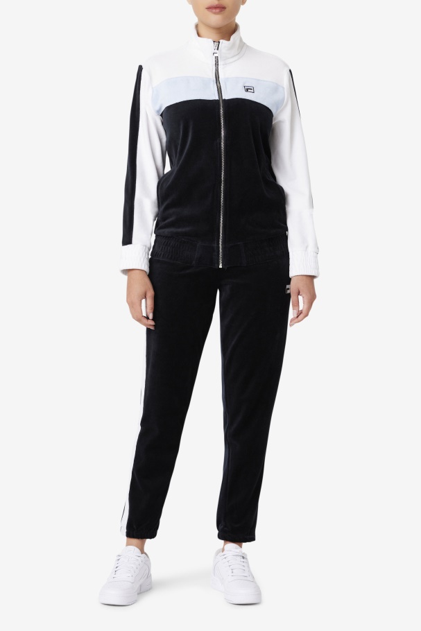 Jaqueta De Veludo Preto/branco/skyway Brice Fila