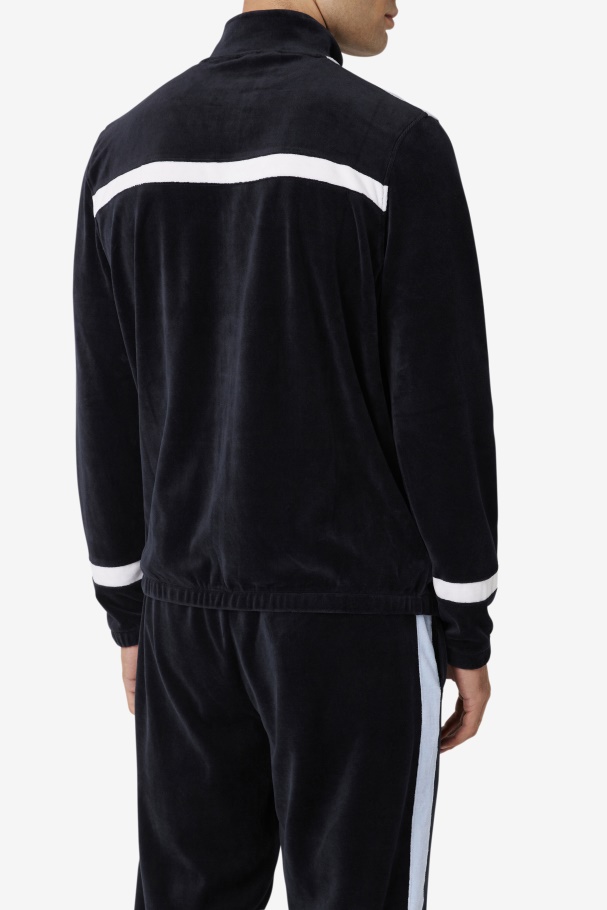 Jaqueta De Veludo Preto/branco/skyway Ravid Fila