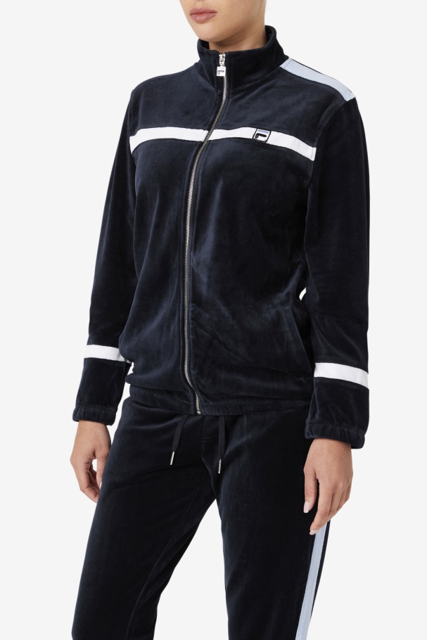 Jaqueta De Veludo Preto/branco/skyway Ravid Fila