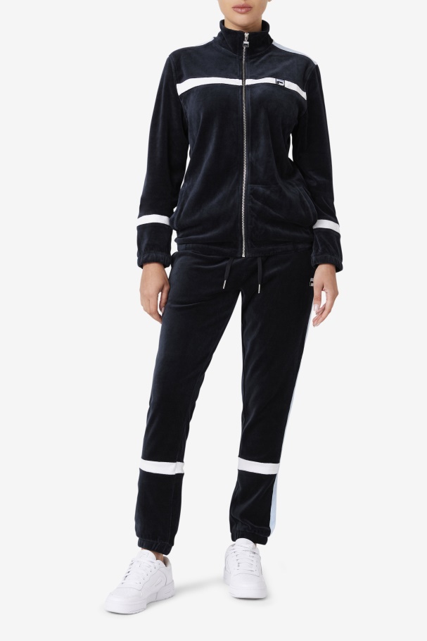 Jaqueta De Veludo Preto/branco/skyway Ravid Fila