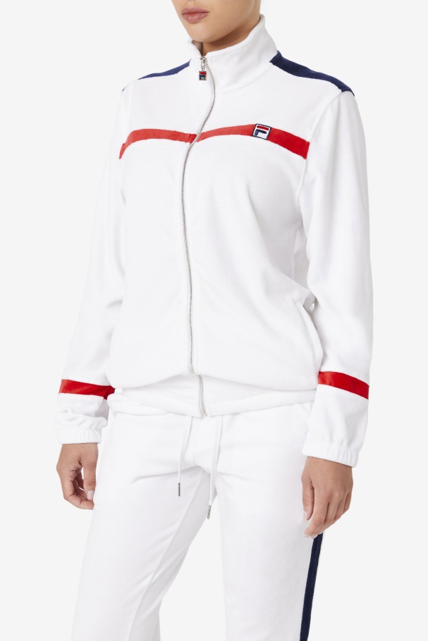 Jaqueta De Veludo Ravid Fila Branco/vermelho/marinho