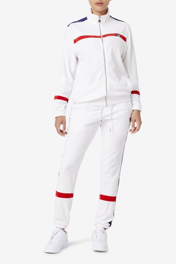 Jaqueta De Veludo Ravid Fila Branco/vermelho/marinho