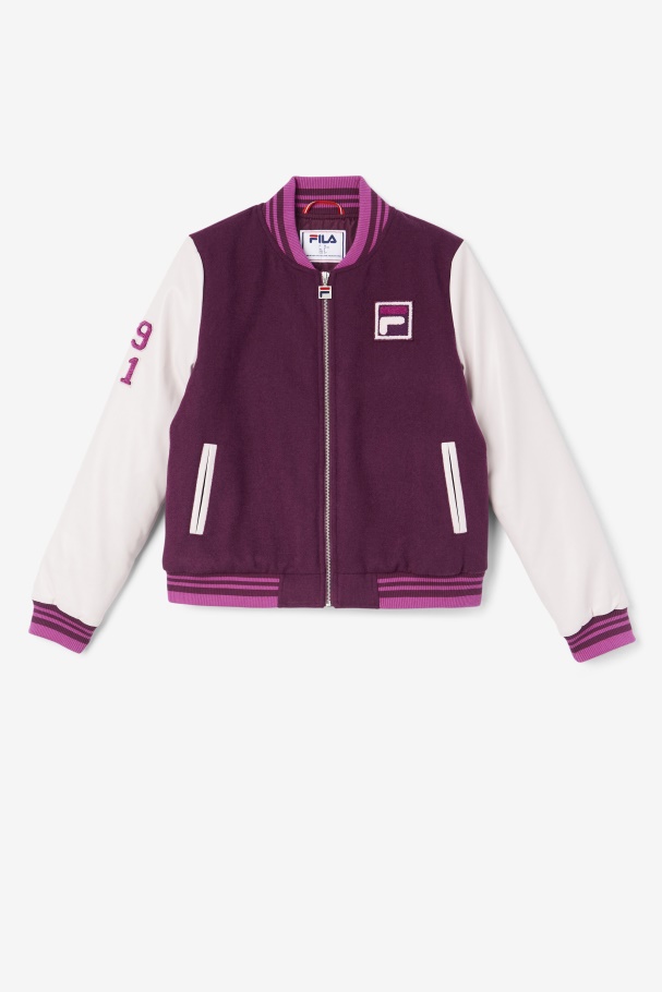 Jaqueta De Vinho Fila Uva/potpourri/rouge Dixon Varsity