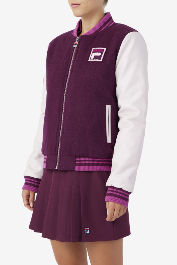 Jaqueta De Vinho Fila Uva/potpourri/rouge Dixon Varsity
