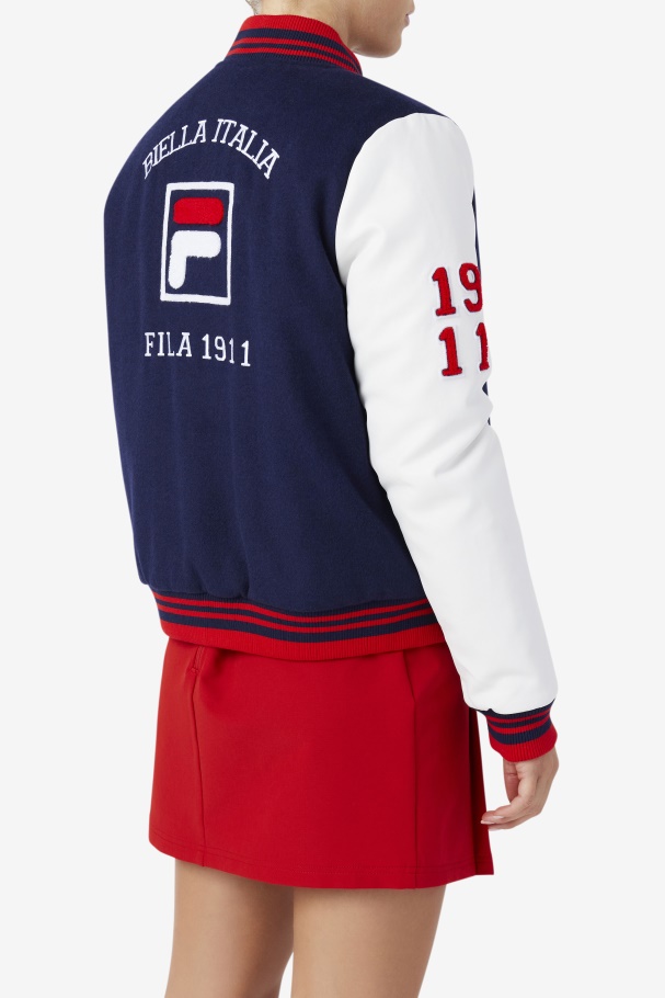 Jaqueta Dixon Varsity Azul Marinho/branco/vermelho Fila