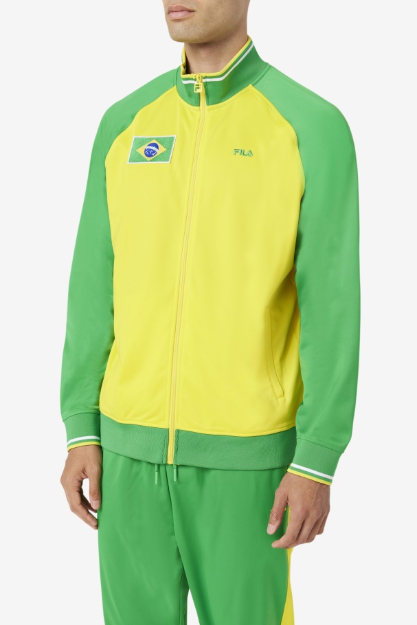Jaqueta Fila Brasil Amarelo/samambaia Verde/branco