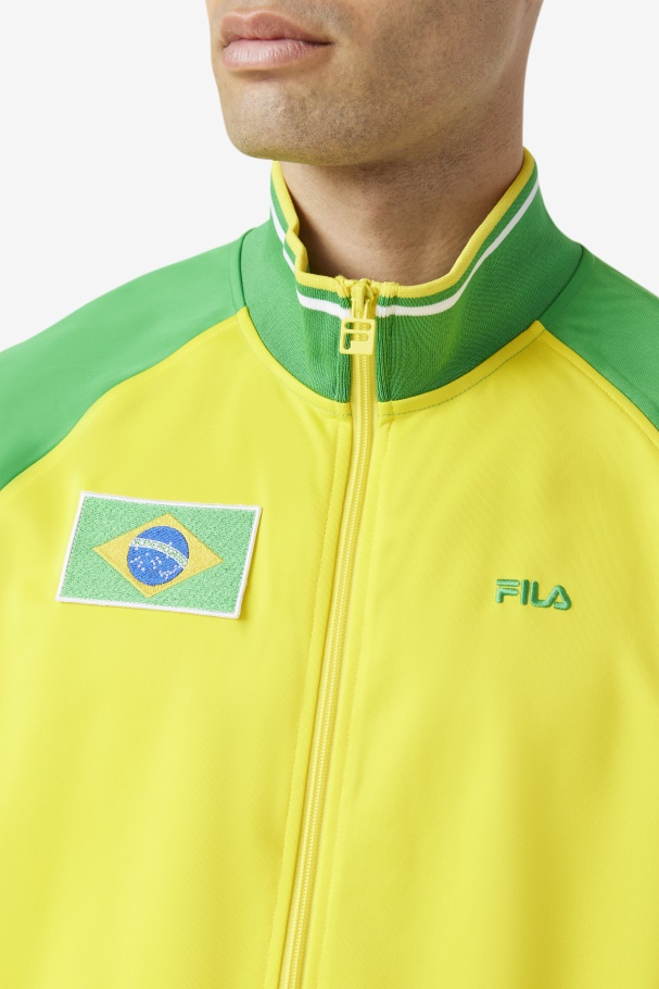 Jaqueta Fila Brasil Amarelo/samambaia Verde/branco