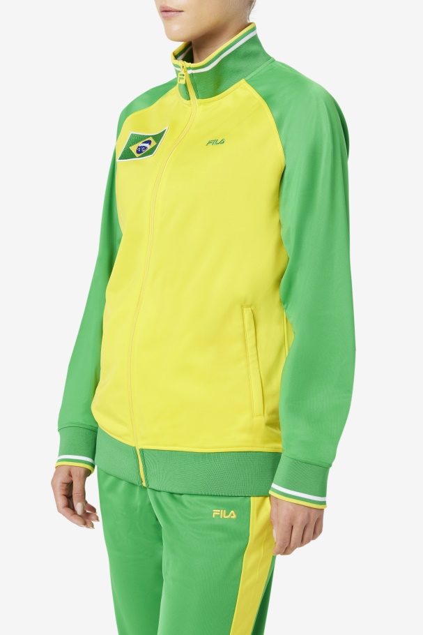 Jaqueta Fila Brasil Amarelo/samambaia Verde/branco