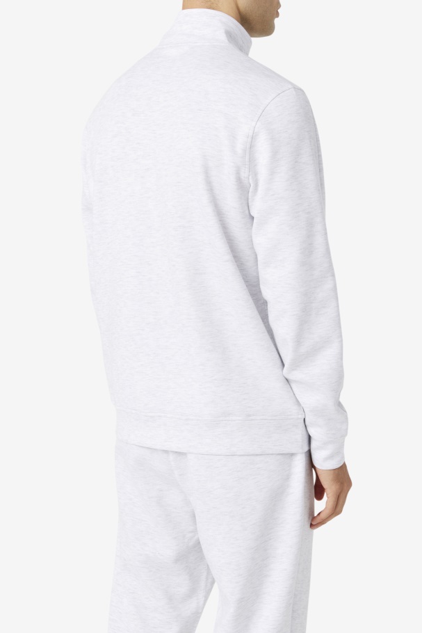 Jaqueta Marl Branqueada Fila/preta Com Zíper Gonal