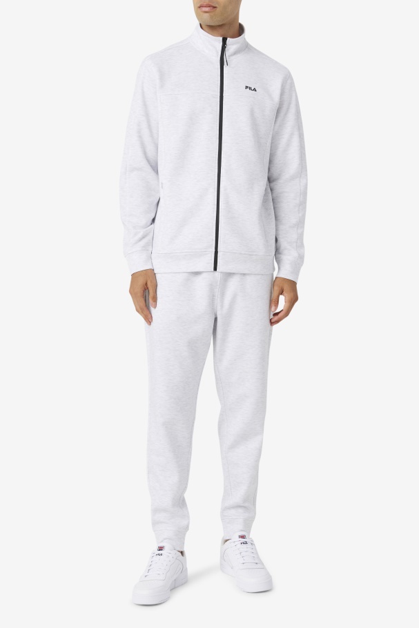 Jaqueta Marl Branqueada Fila/preta Com Zíper Gonal