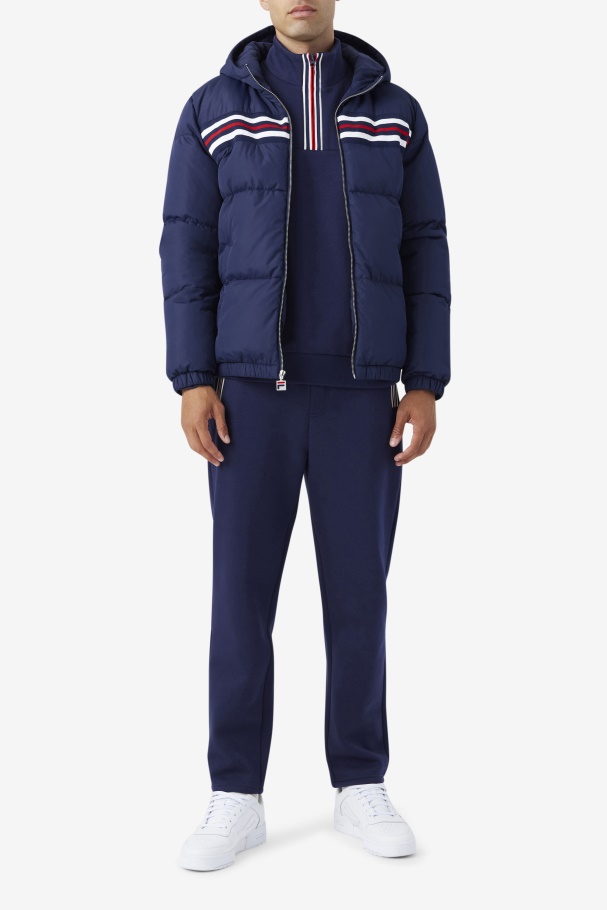 Jaqueta Puffer Azul Marinho/vermelho Fila Jake