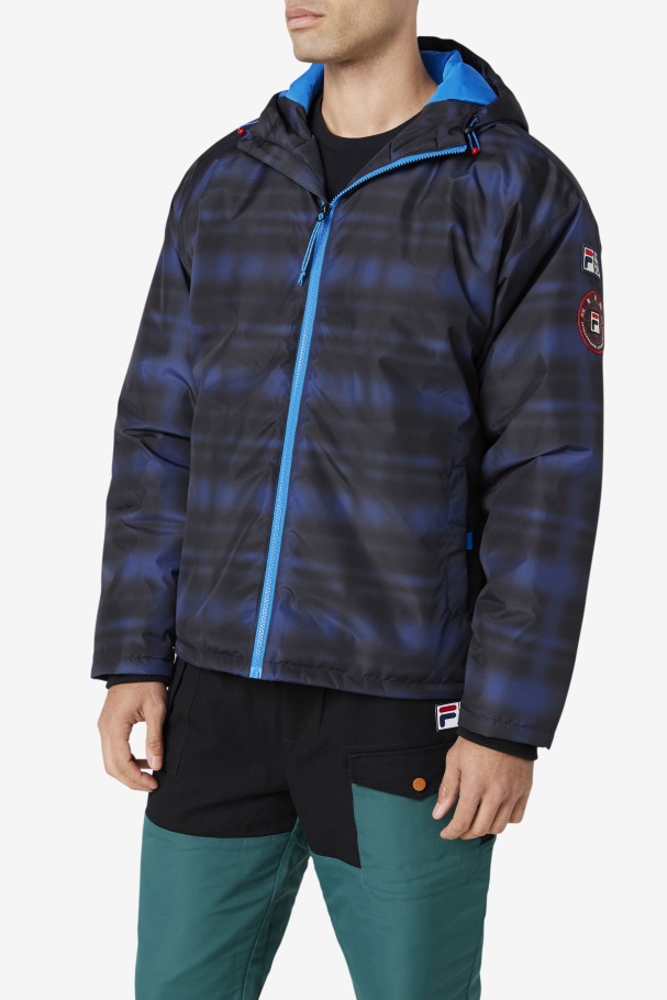Jaqueta Puffer Azul Shadow Check Fila Beta