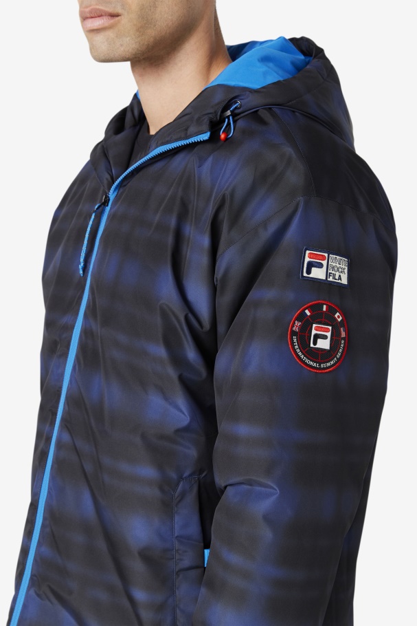 Jaqueta Puffer Azul Shadow Check Fila Beta
