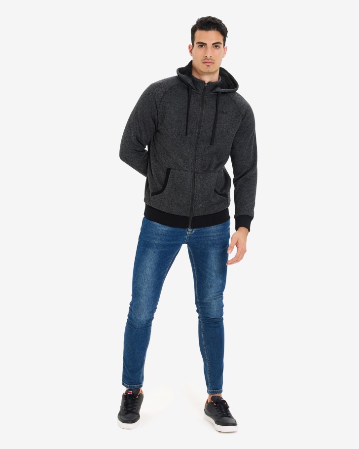 Jaqueta Unissex Romano Com Zíper Preta Marle Fila