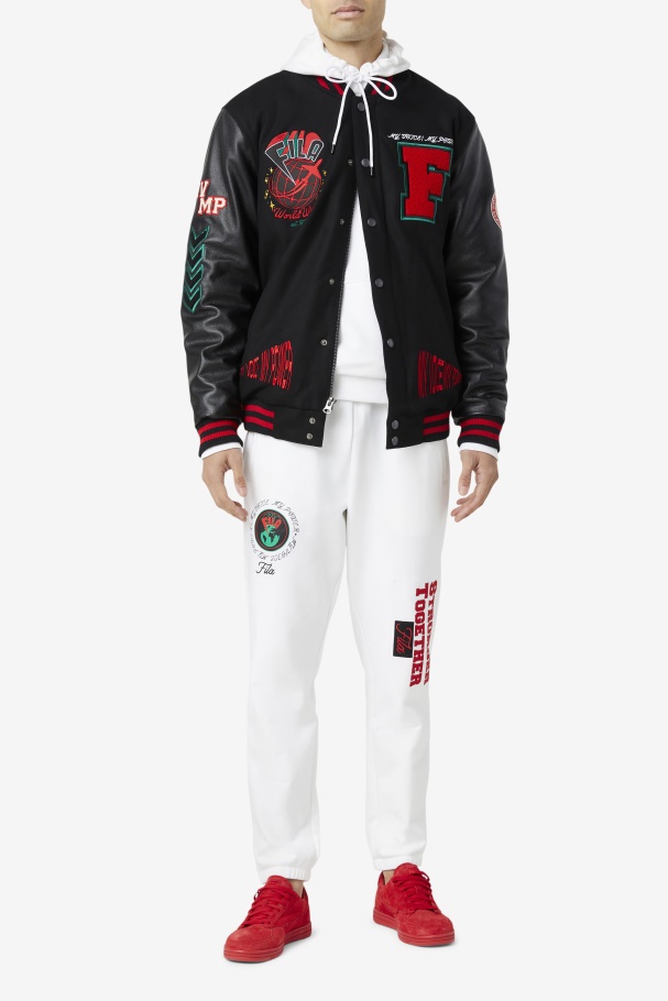 Jaqueta Universitária Fila Raddix Preto/vermelho/verde