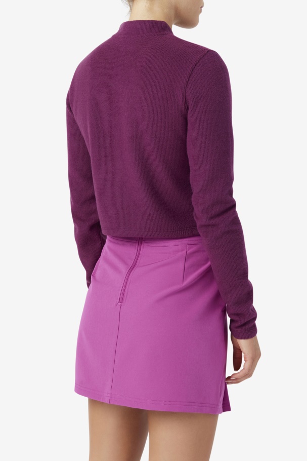 Josie Top De Meio Zíper Vinho Uva/rouge Fila