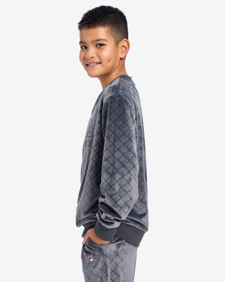 Kid\s Sloane Crew Black Oyster Fila