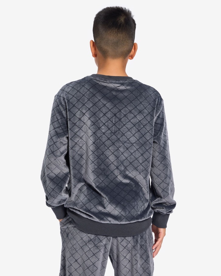 Kid\s Sloane Crew Black Oyster Fila