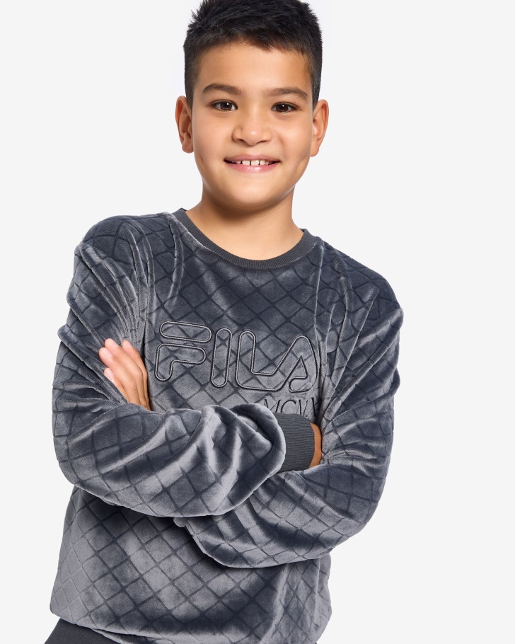Kid\s Sloane Crew Black Oyster Fila