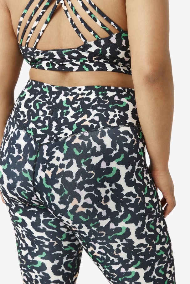 Legging De Força Elegante 7/8 Fila Preto Animal Print