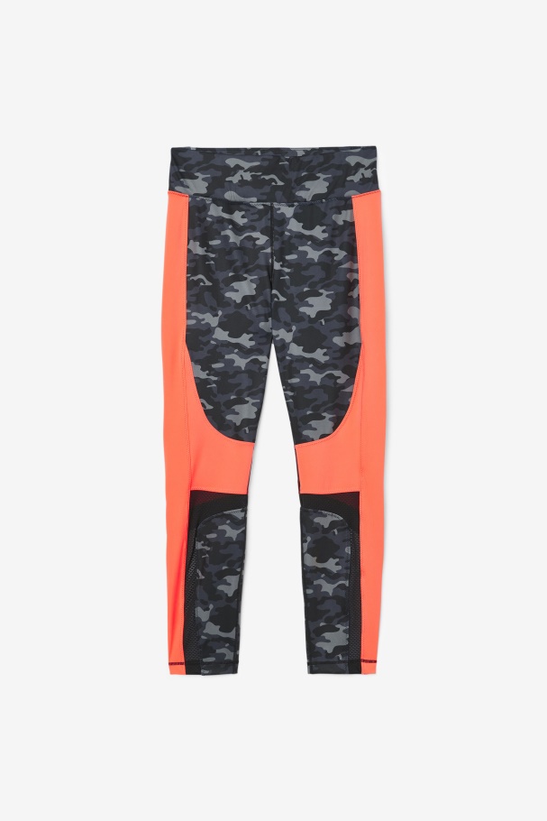 Legging Forza Color Blocked Fila Dark Camo/hot Coral/preto
