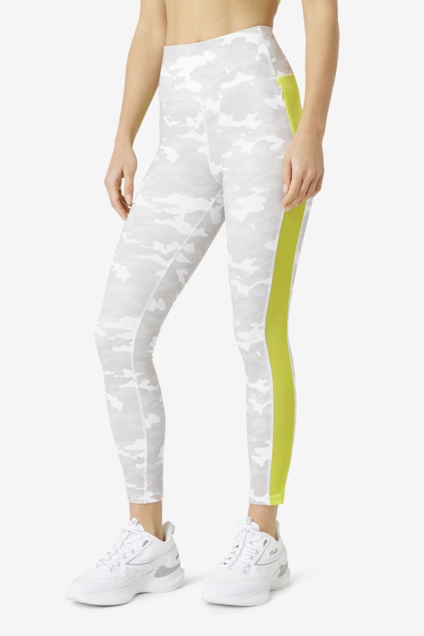 Legging Forza Contrast 7/8 Branco/sulfur Fila