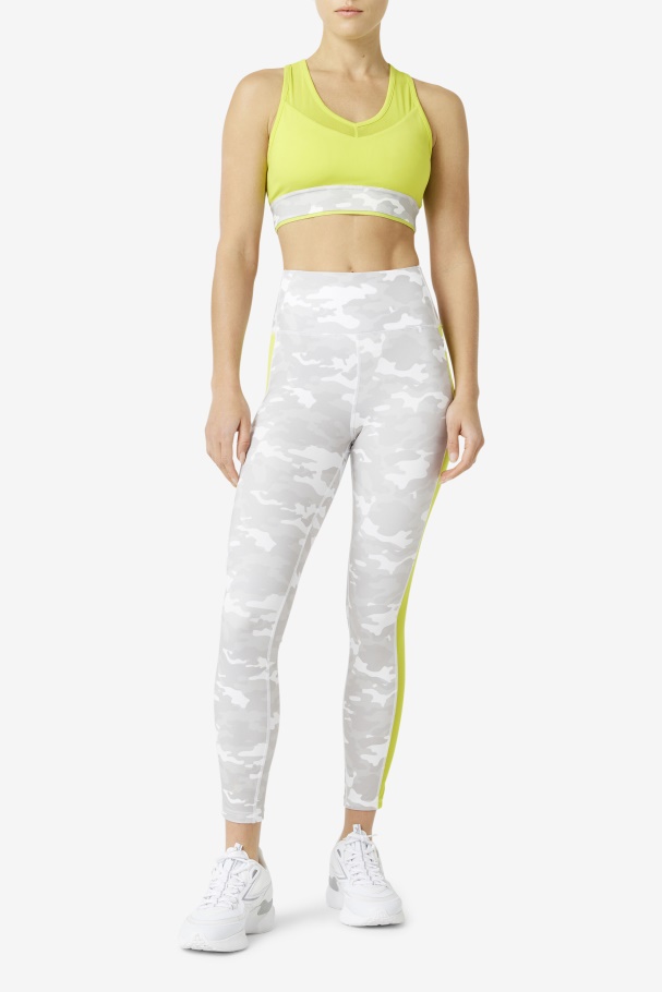 Legging Forza Contrast 7/8 Branco/sulfur Fila