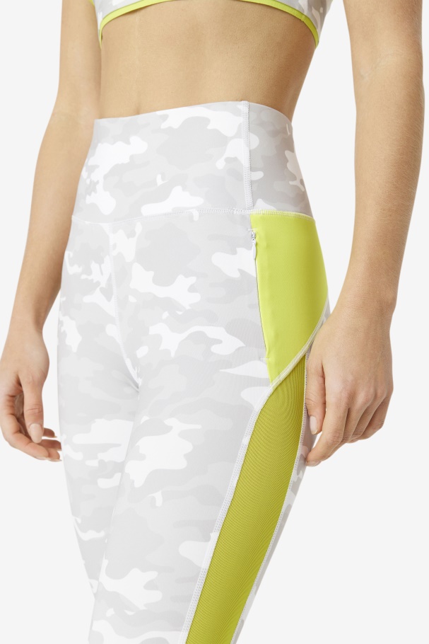 Legging Forza Contrast 7/8 Branco/sulfur Fila