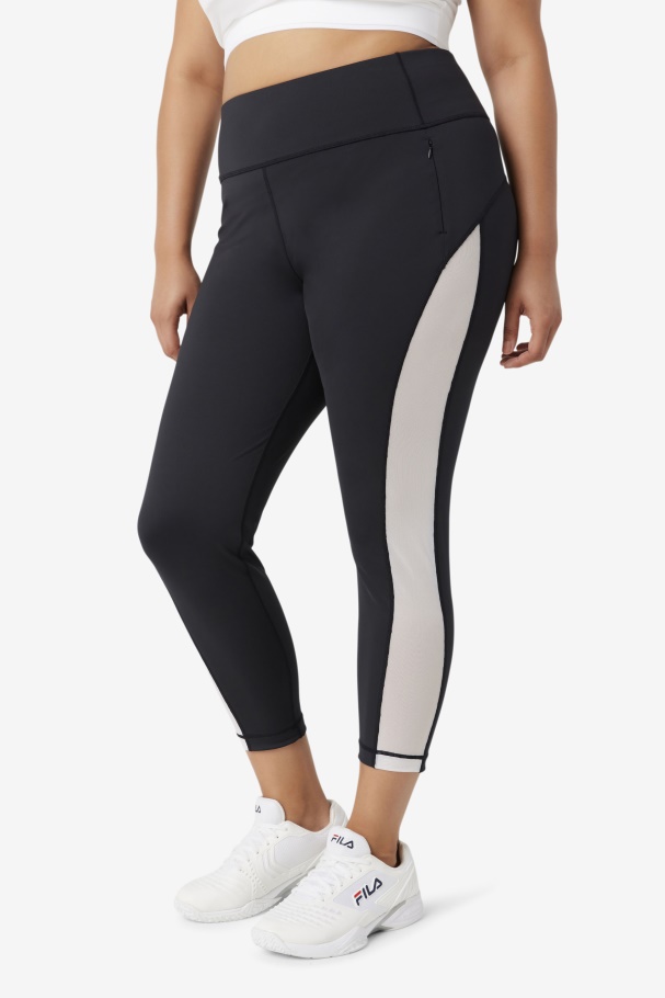 Legging Força Contraste 7/8 Fila Preta/branca