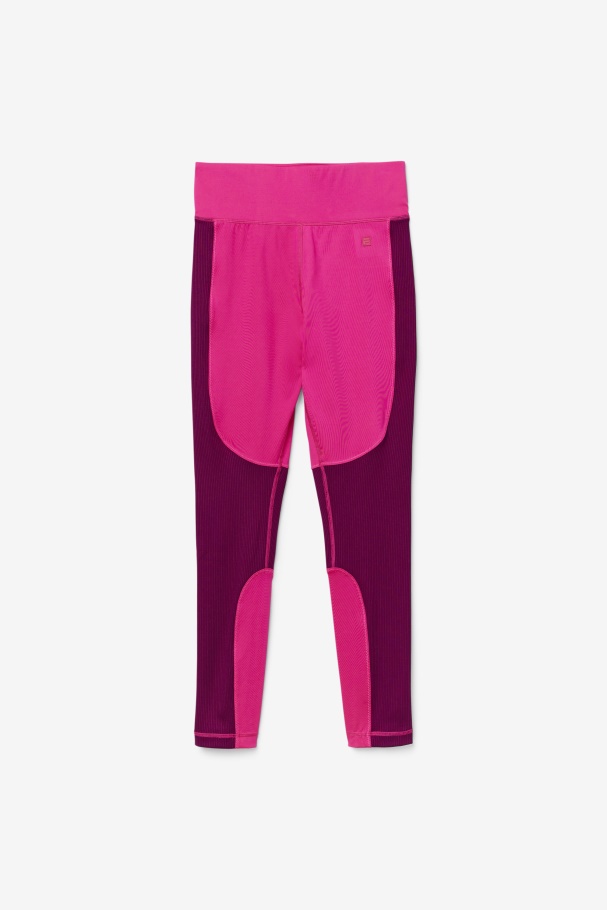 Legging Longa Texturizada Fila Pink/magenta Roxo Forza