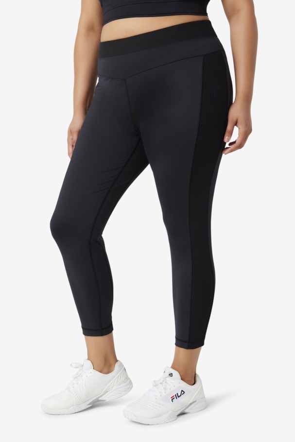 Legging Preta Cintura Alta Textura Fila Forza