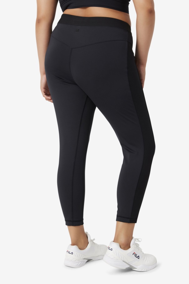 Legging Preta Cintura Alta Textura Fila Forza