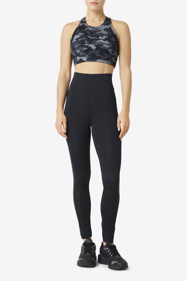 Legging Preta Fila Forza Color Block