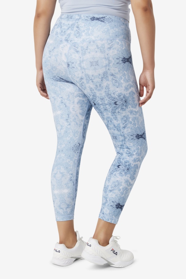 Leggings Elegantes 7/8 Forza Com Estampa De Névoa Azul Fila