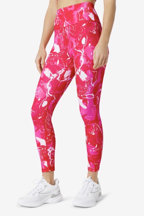 Leggings Elegantes Fila Forza 7/8 Mármore Rosa