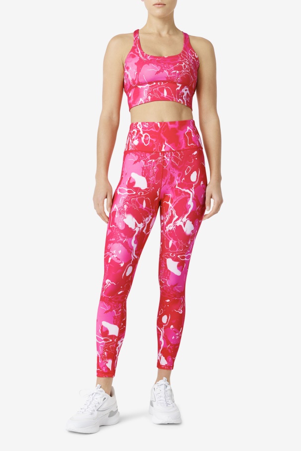 Leggings Elegantes Fila Forza 7/8 Mármore Rosa