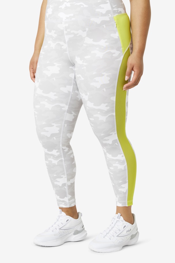 Leggings Fila White/sulfur Forza Contraste 7/8