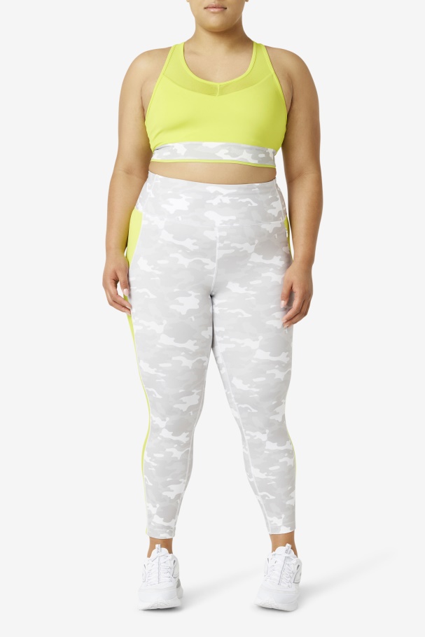 Leggings Fila White/sulfur Forza Contraste 7/8